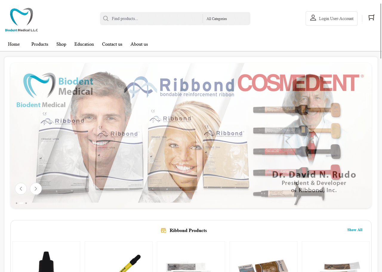 طراحی و اجرای فروشگاه آنلاین Biodent Medical