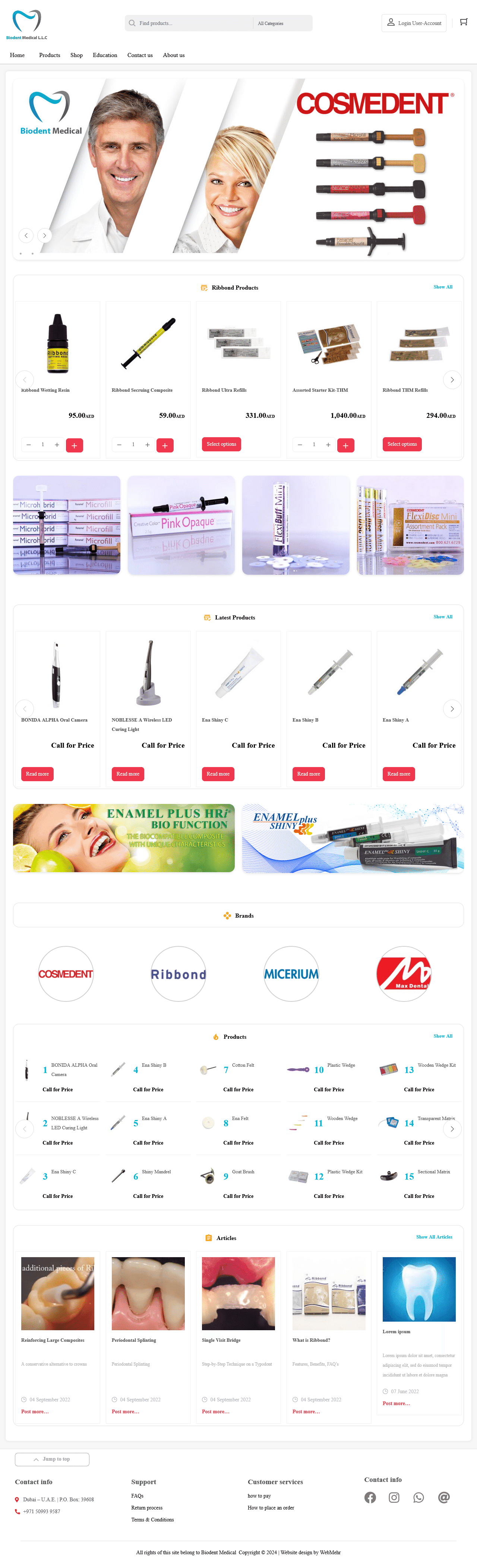 طراحی و اجرای فروشگاه آنلاین Biodent Medical